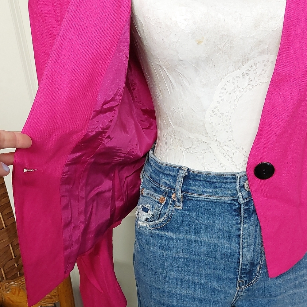 Vintage 1980s Hot Pink Women's Blazer Whitley Gilbert Vibes - Picture 4 of 6